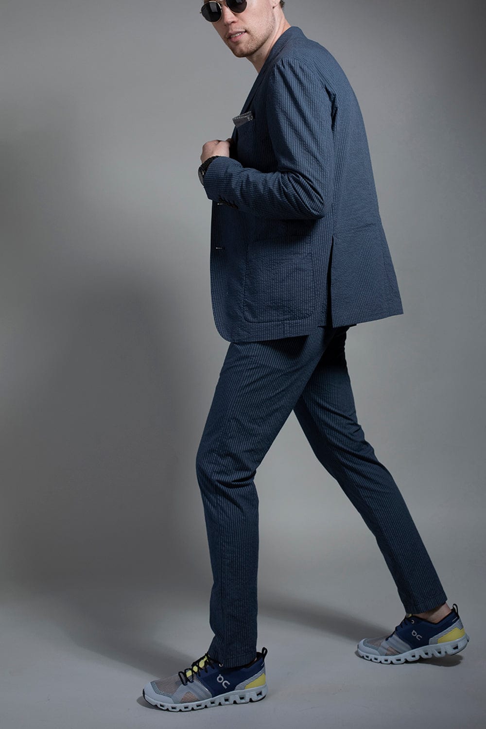 ELEVENTY-Jogging Pant - Navy Stripe-