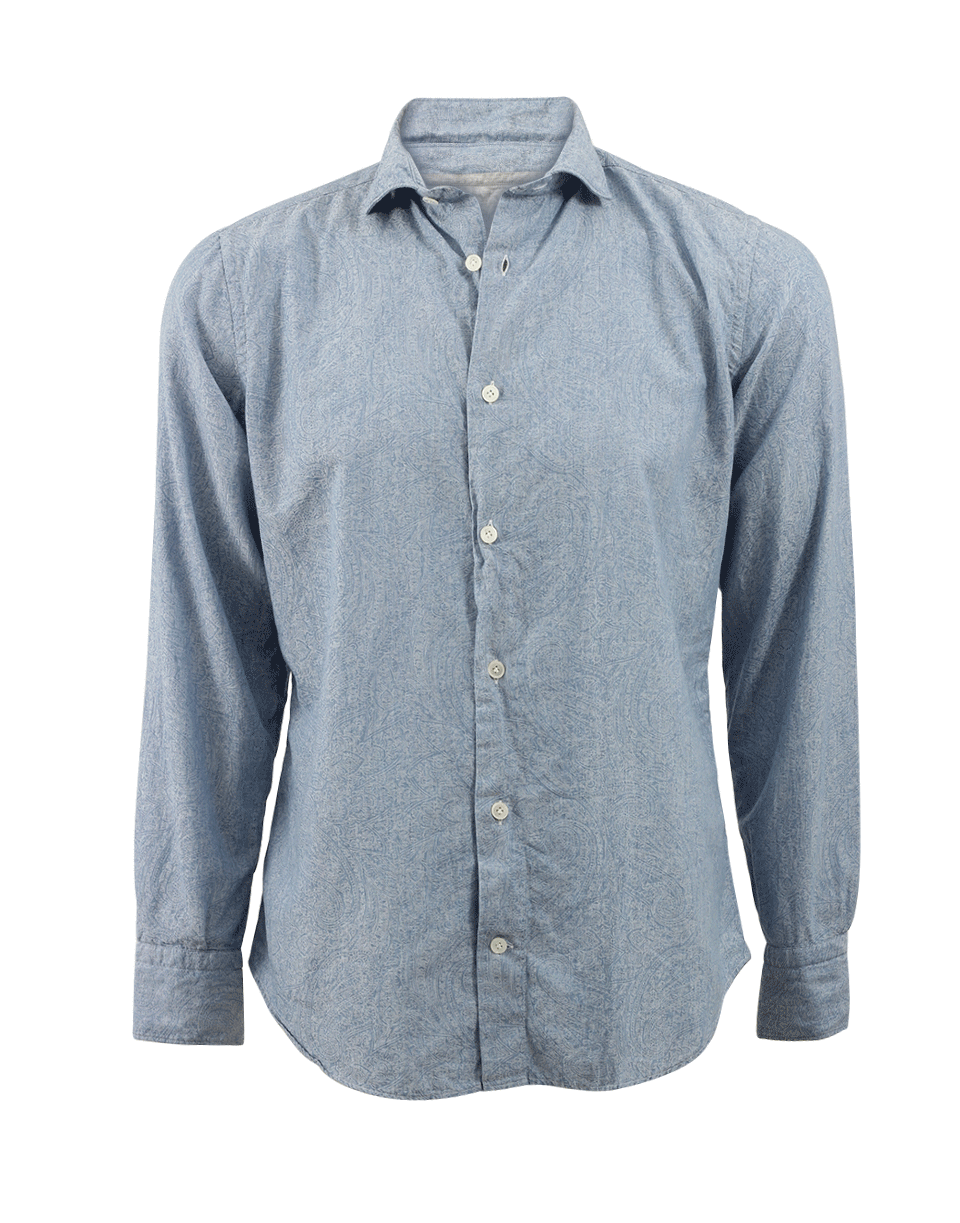 ELEVENTY-Paisley Collared Shirt-