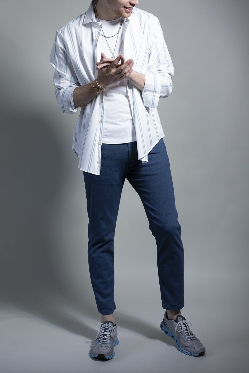 ELEVENTY-Dandy Button Up Shirt - Denim-