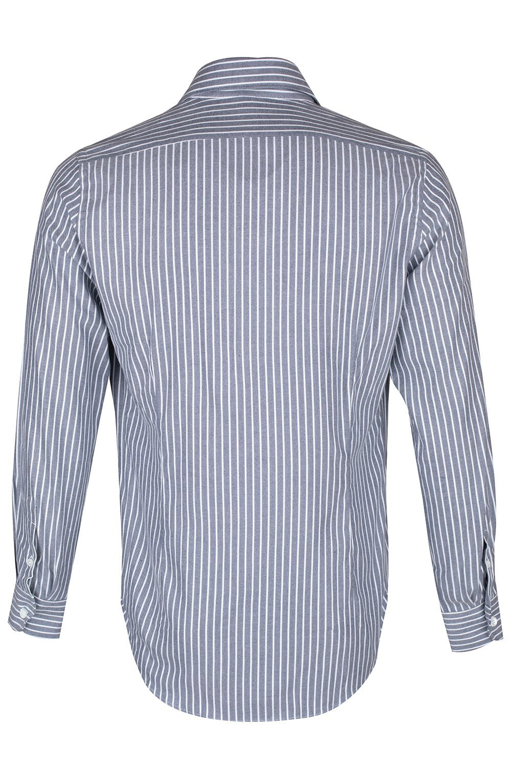 ELEVENTY-Striped Woven Shirt - Navy Blue-
