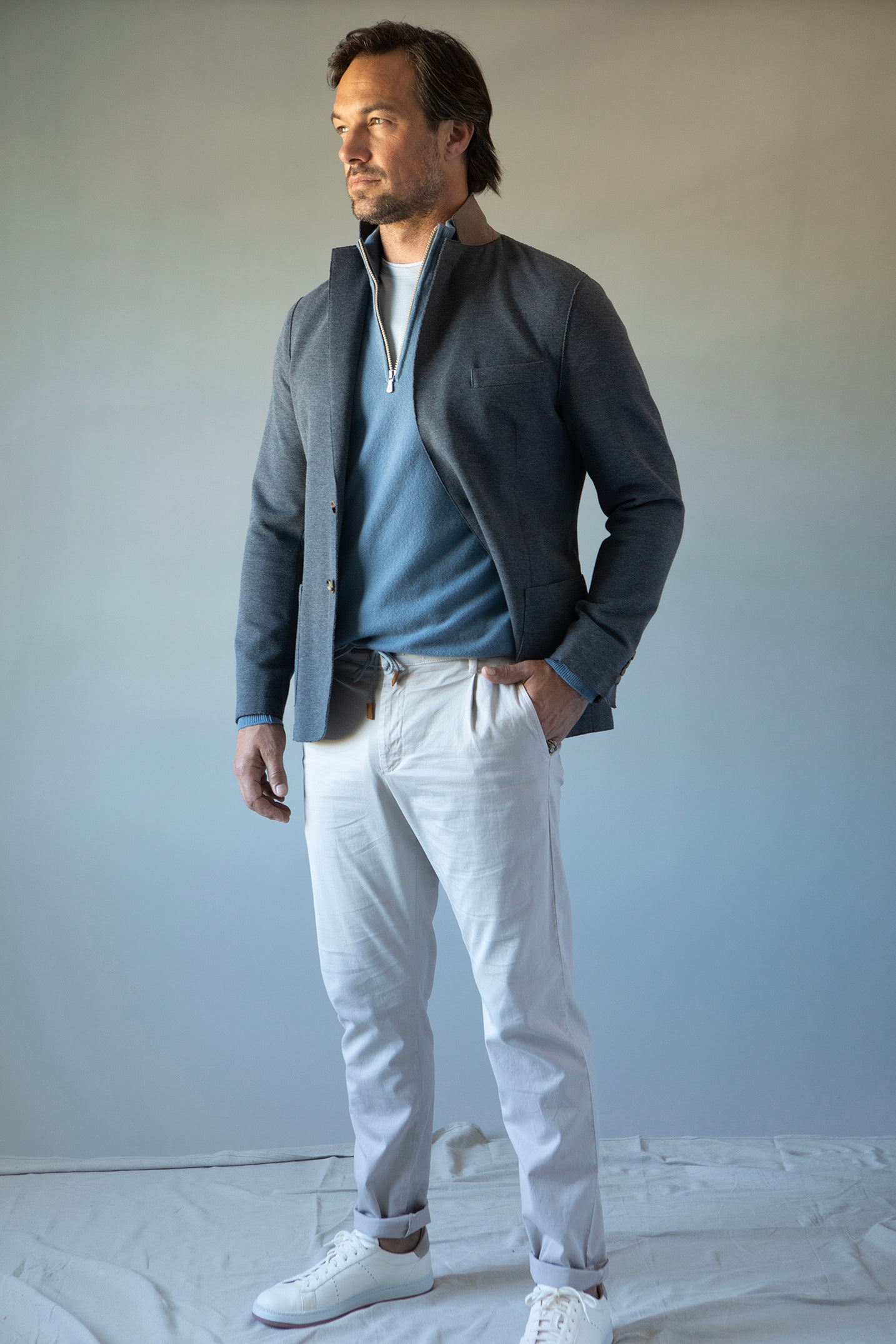 ELEVENTY-3/4 Zip Sweater-