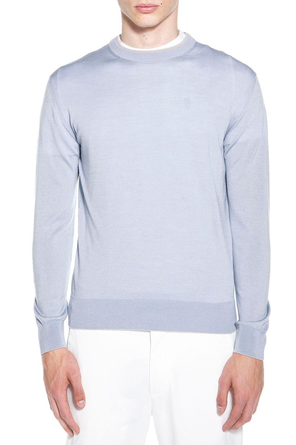 ELEVENTY-Crewneck Sweater - Blue Sand-
