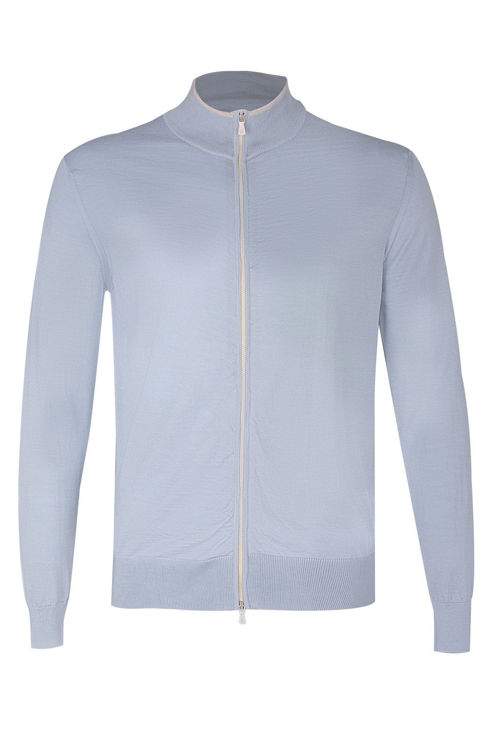 ELEVENTY-Full-Zip Sweater - Blue Sand-