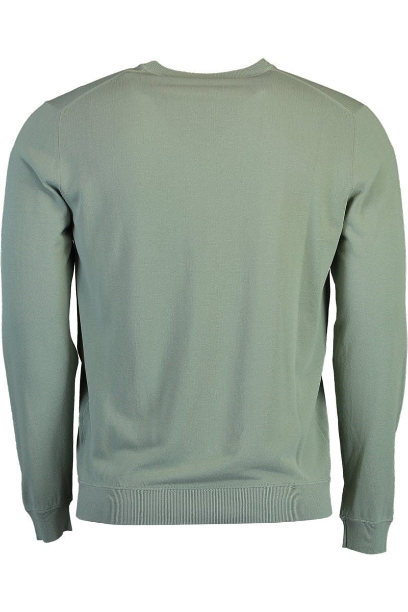 ELEVENTY-Long Sleeve Round Neck Sweater - Green-
