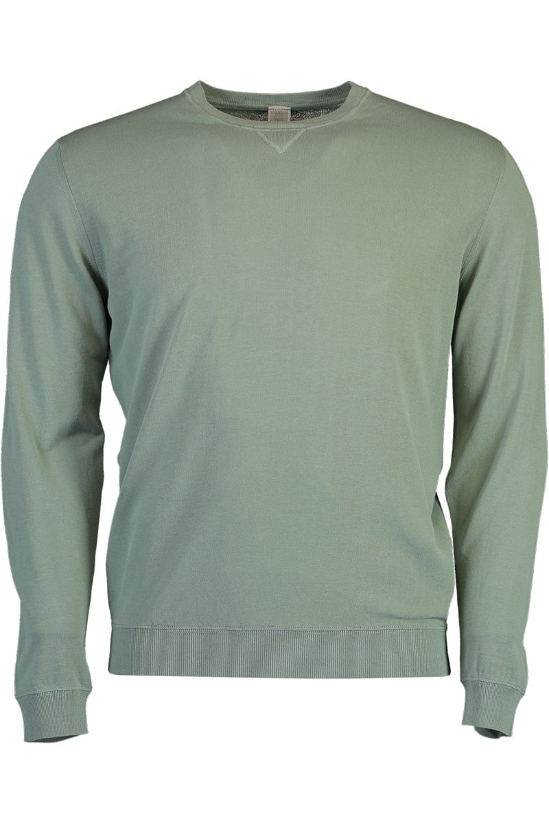ELEVENTY-Long Sleeve Round Neck Sweater - Green-