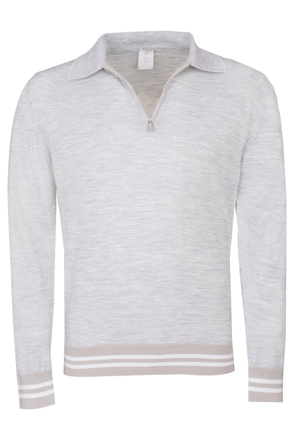 ELEVENTY-Half Zip Polo - Grigio-