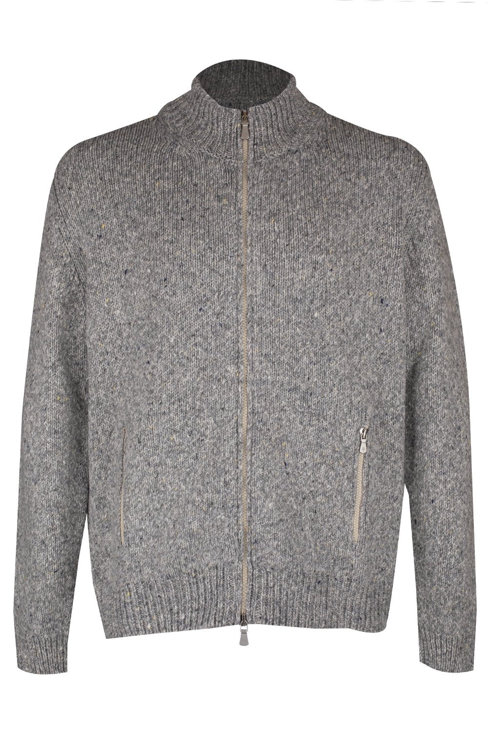 ELEVENTY-Full Zip Sweater - Gray-