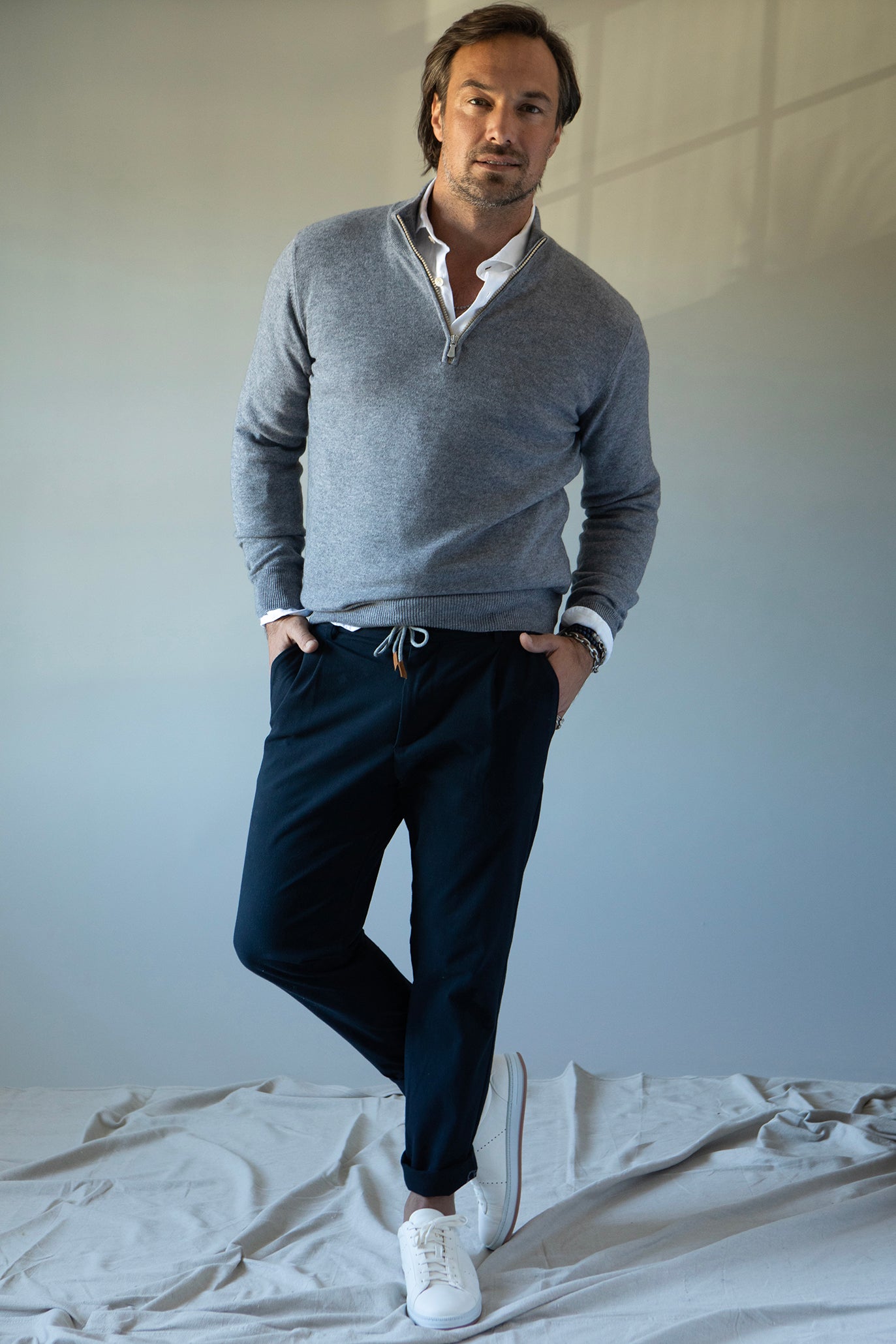 ELEVENTY-3/4 Zip Sweater-