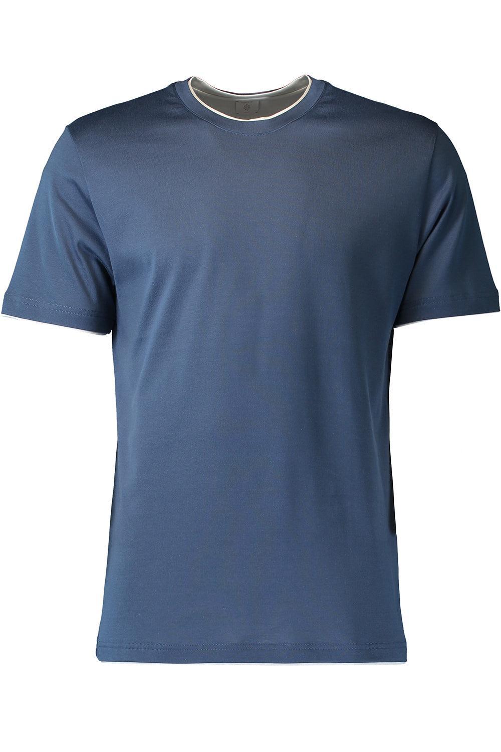  Short Sleeve Tee - Royal Blue White-BLUE-S-MENSCLOTHINGTEE-ELEVENTY 