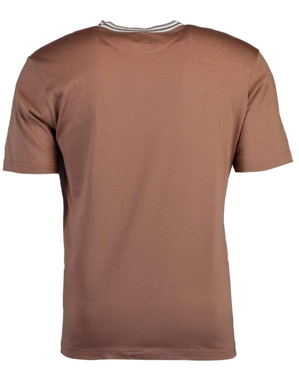 ELEVENTY-Cammelo Round Neck Triangle Stitch T-Shirt-