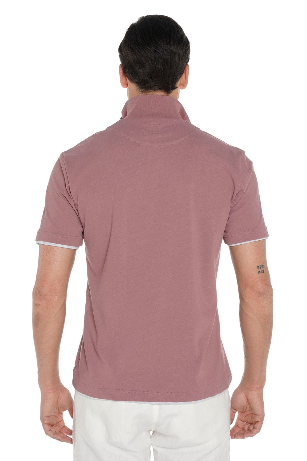ELEVENTY-Half Zip T-Shirt - Pink-