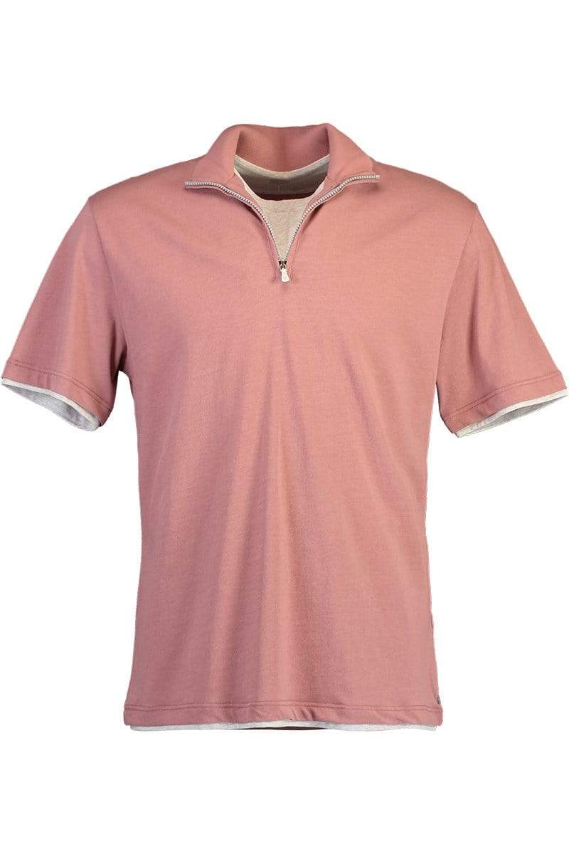 ELEVENTY-Half Zip T-Shirt - Pink-