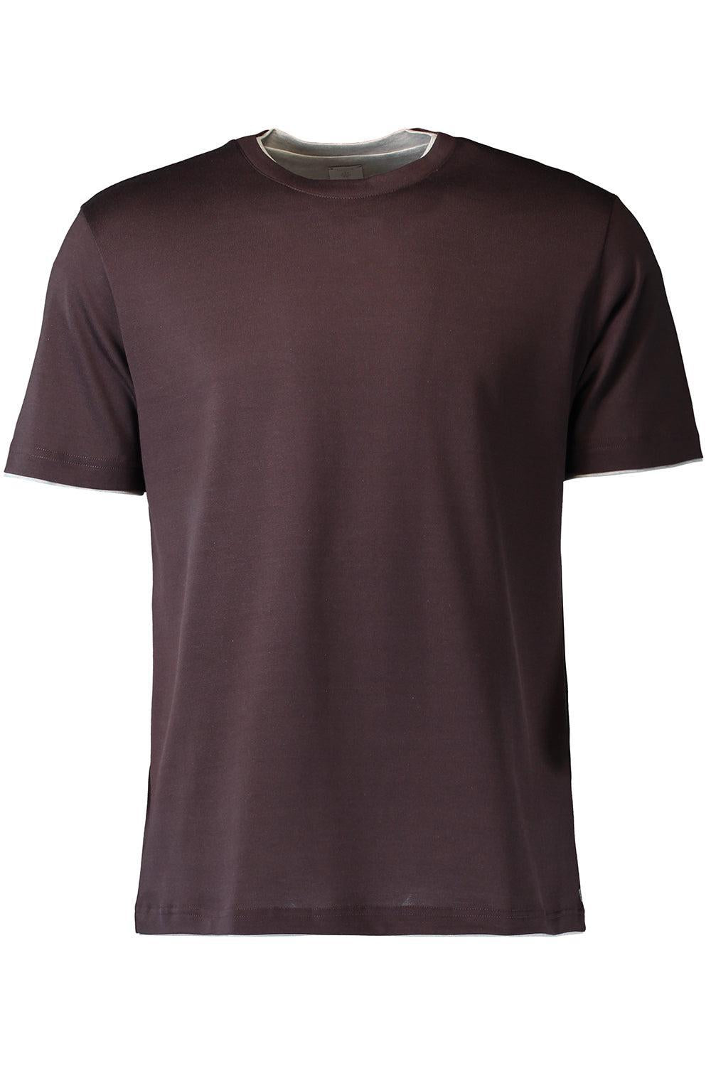 Short Sleeve Tee - Burgundy Light Grey-RED-S-MENSCLOTHINGTEE-ELEVENTY