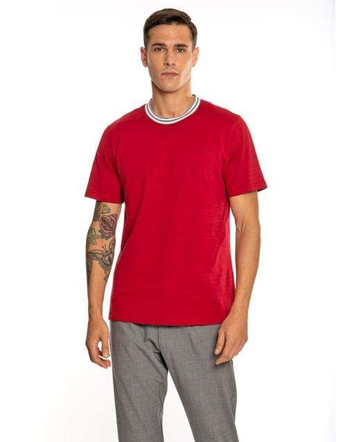 ELEVENTY-Rosso Round Neck T-Shirt-