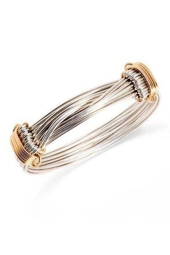 ELGE-The Twelve - Silver with Gold Knot Bracelet-SILVER