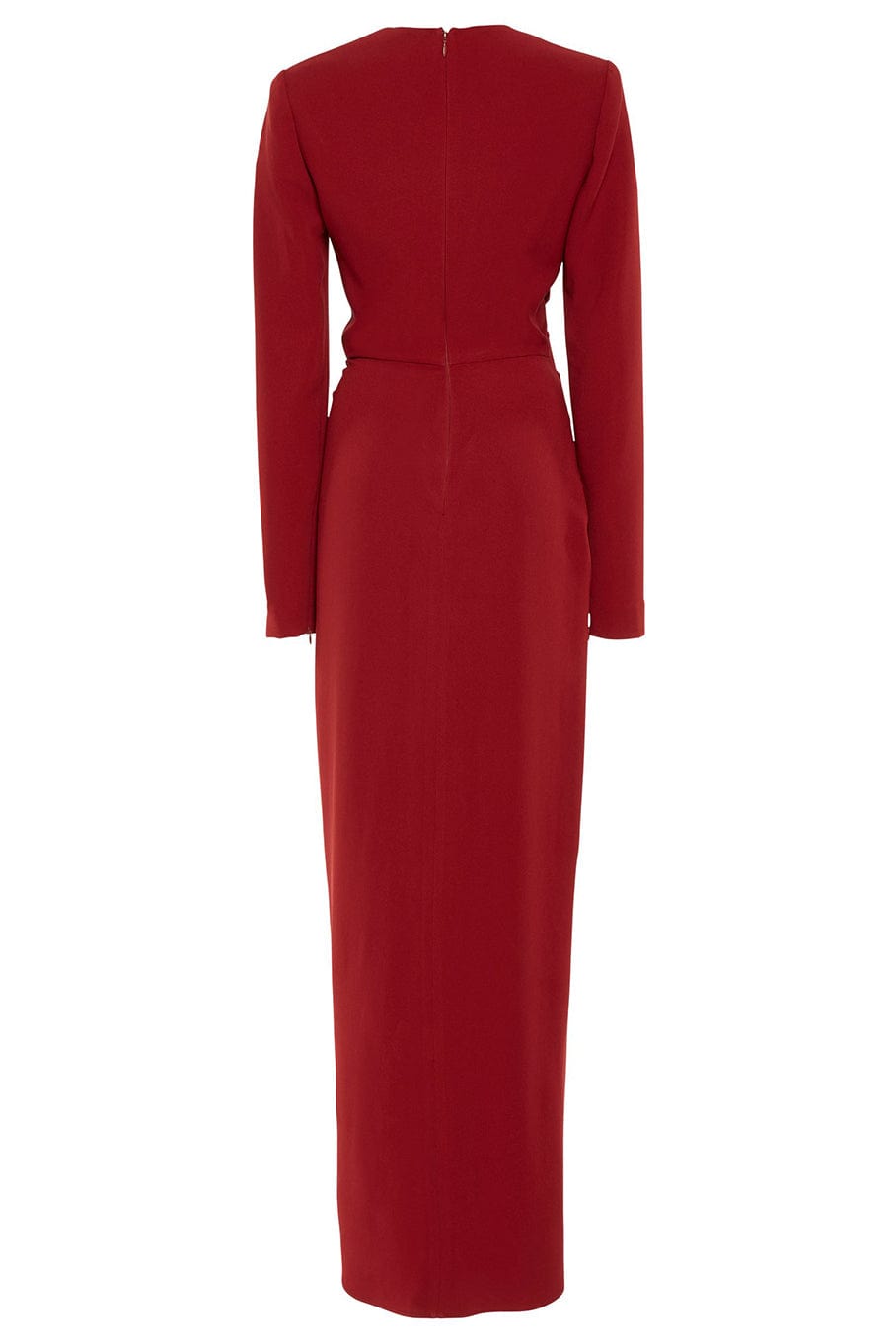 ELIE SAAB-Crepe Midi Dress-BRICK RED
