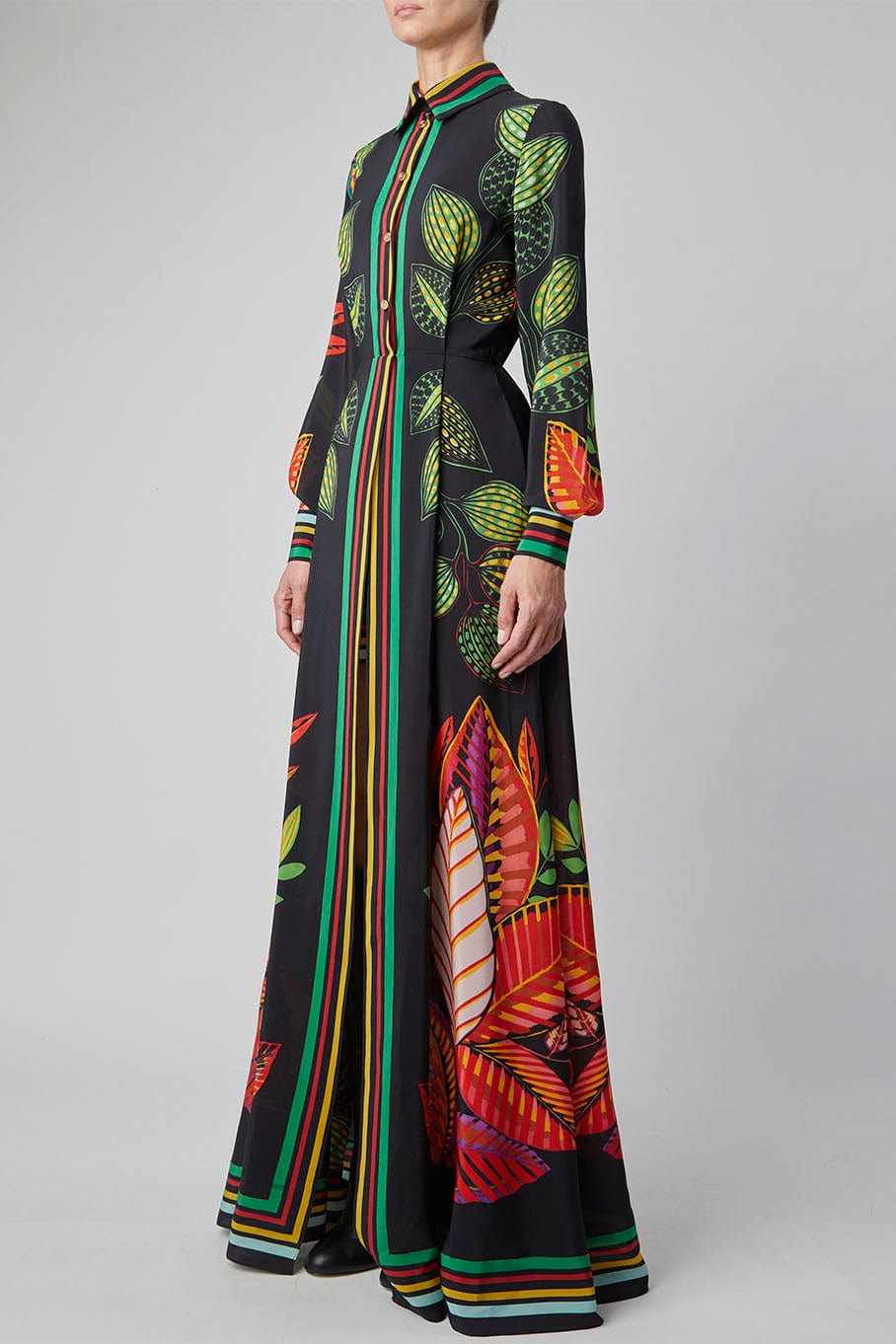 ELIE SAAB-Printed Georgette Maxi Dress-