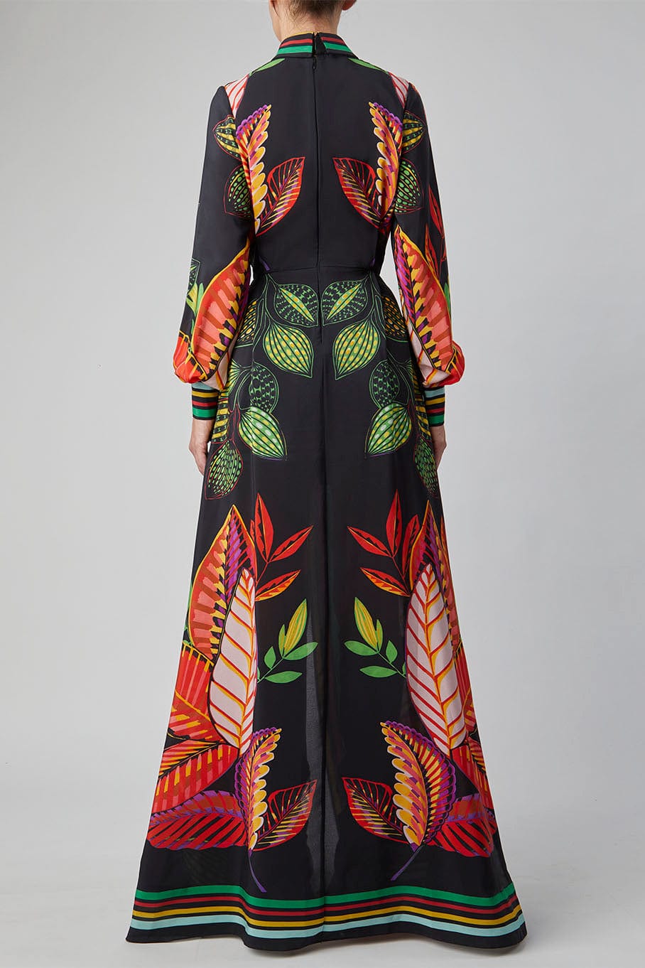 ELIE SAAB-Printed Georgette Maxi Dress-
