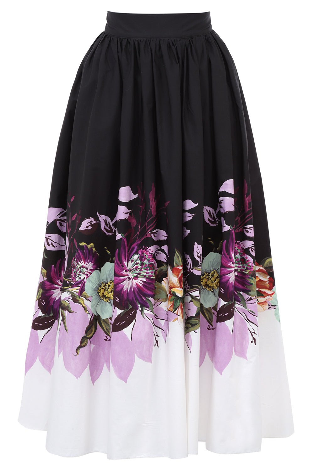 ELIE SAAB-Floral Midi Skirt-