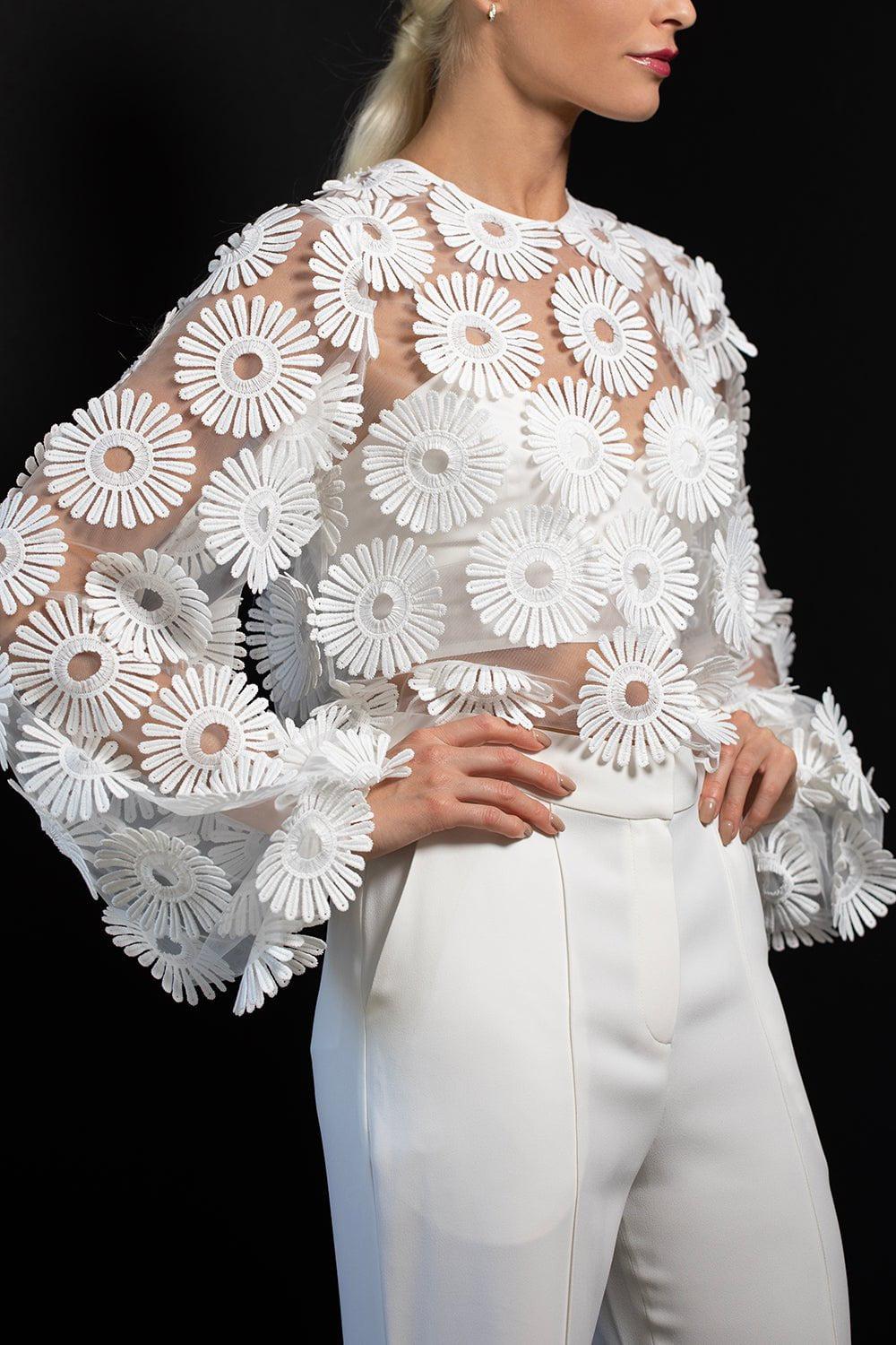 ELIE SAAB-Embroidered Top-