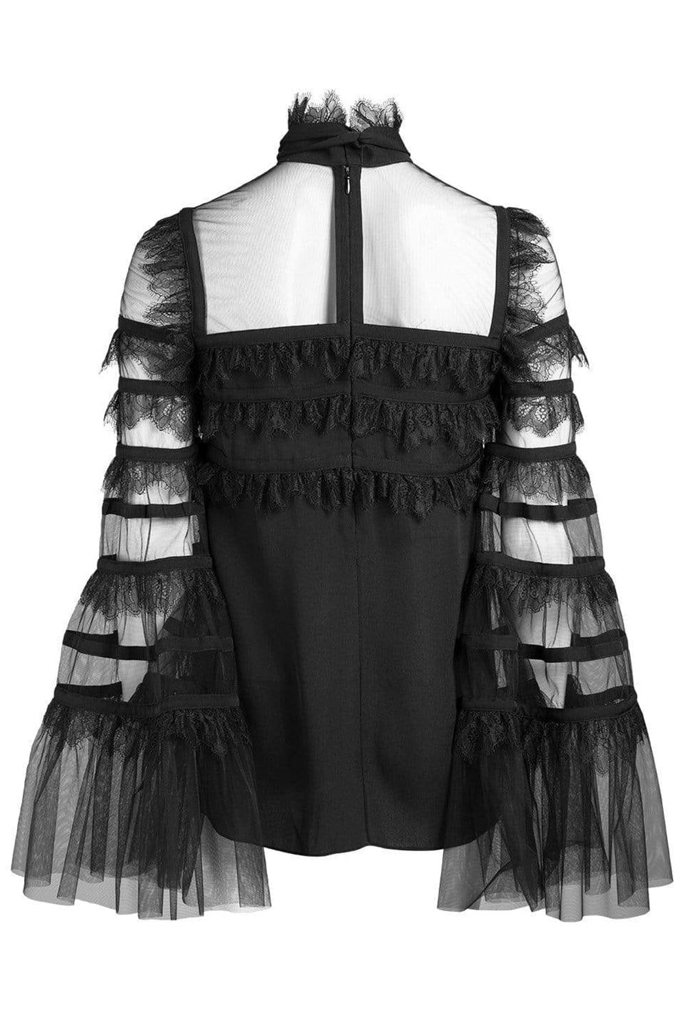 ELIE SAAB-Tulle And Lace Blouse-