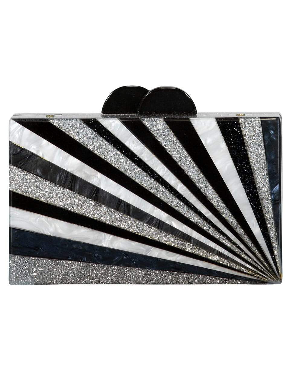 ELIZABETH SUTTON-Starburst Acrylic Clutch-BLK/WHT