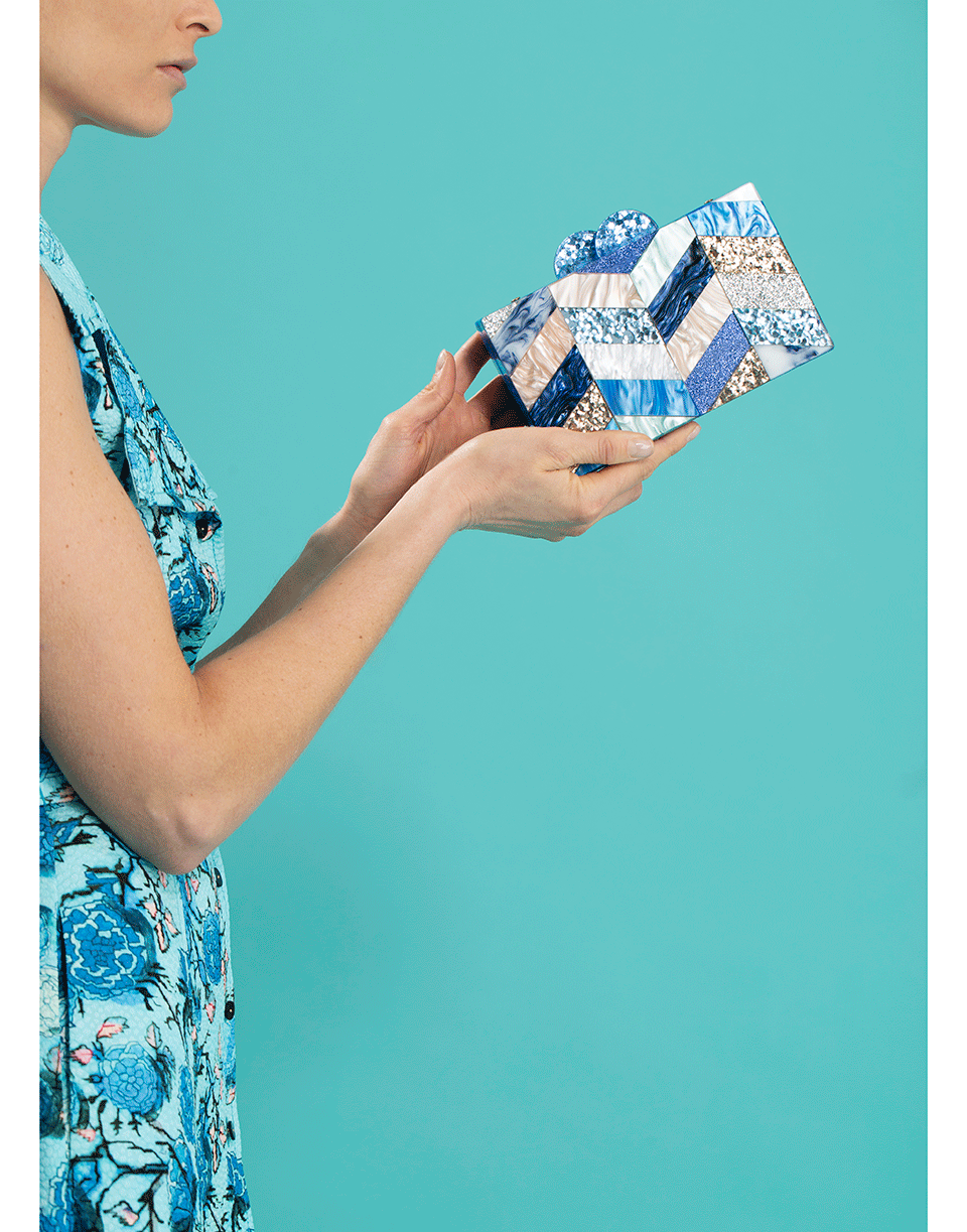 ELIZABETH SUTTON-Summer Waves Clutch-BLUE