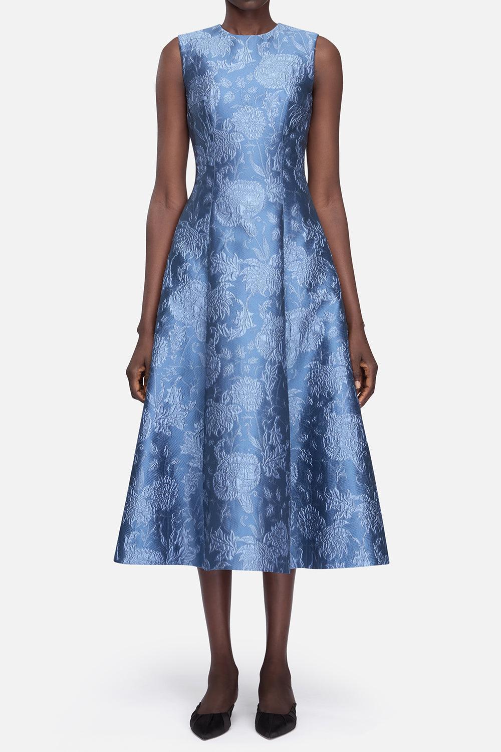Mara Floral Midi Dress-BLUE-4-CLOTHINGDRESSCOCKTAIL-EMILIA WICKSTEAD