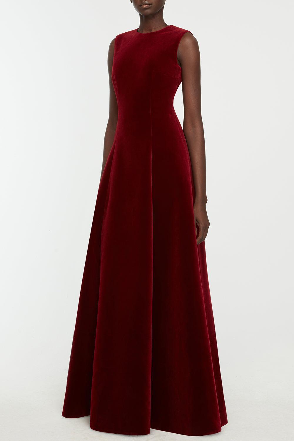 Nodin Gown-BURGUNDY-4-CLOTHINGDRESSGOWN-EMILIA WICKSTEAD