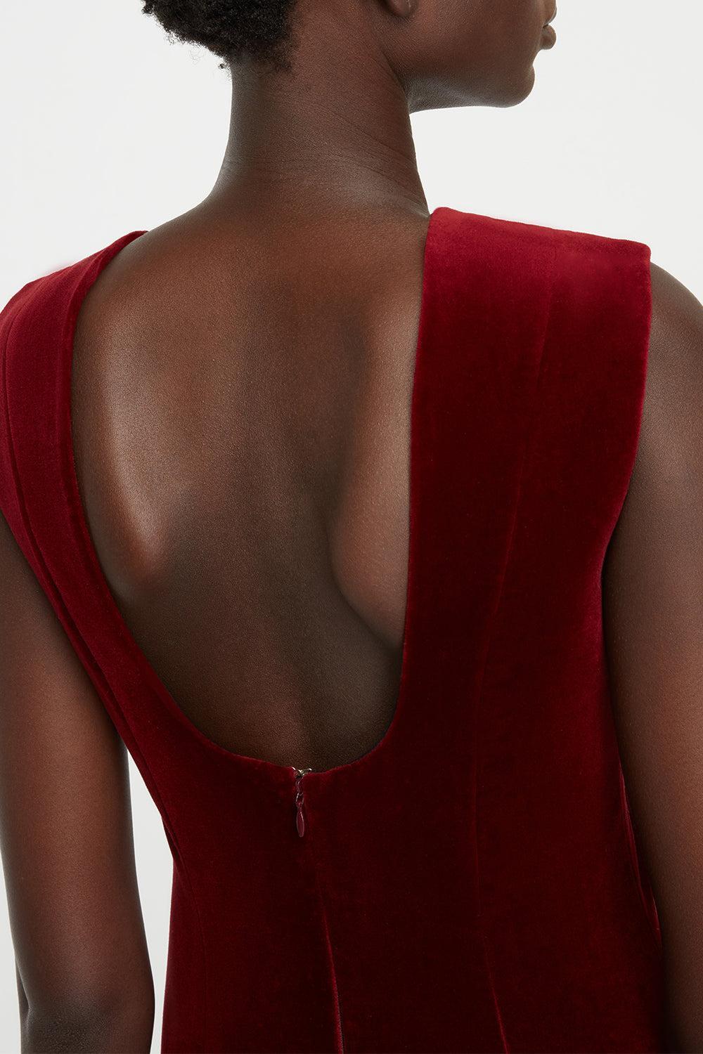 Nodin Gown-BURGUNDY-4-CLOTHINGDRESSGOWN-EMILIA WICKSTEAD