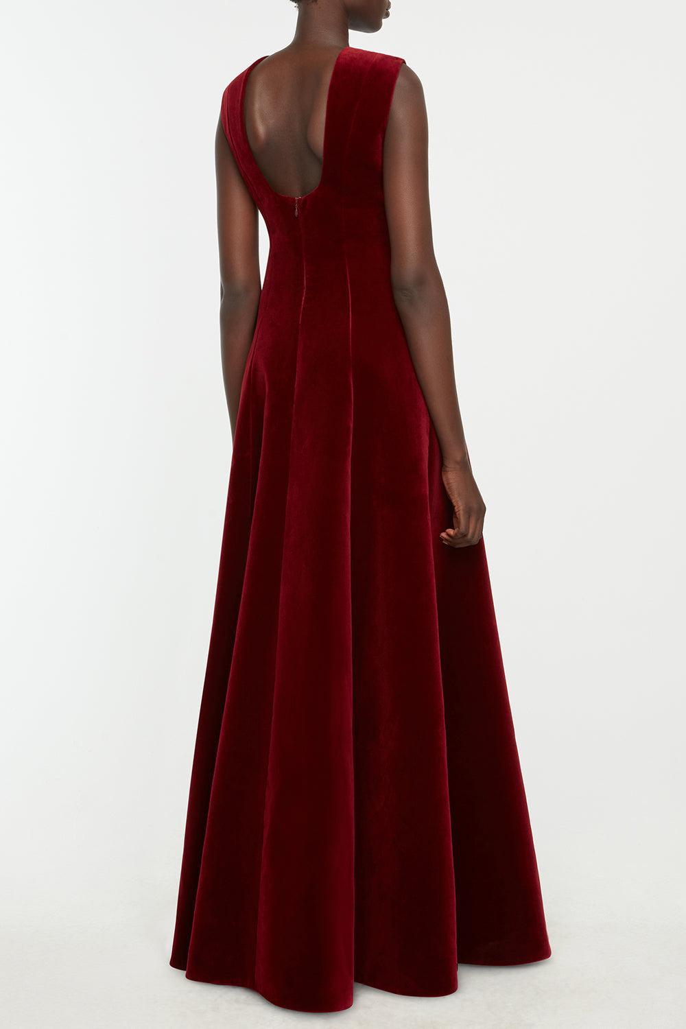 Nodin Gown-BURGUNDY-4-CLOTHINGDRESSGOWN-EMILIA WICKSTEAD