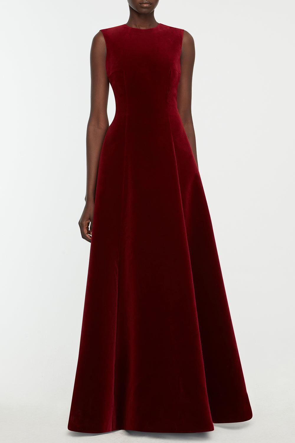 Nodin Gown-BURGUNDY-4-CLOTHINGDRESSGOWN-EMILIA WICKSTEAD