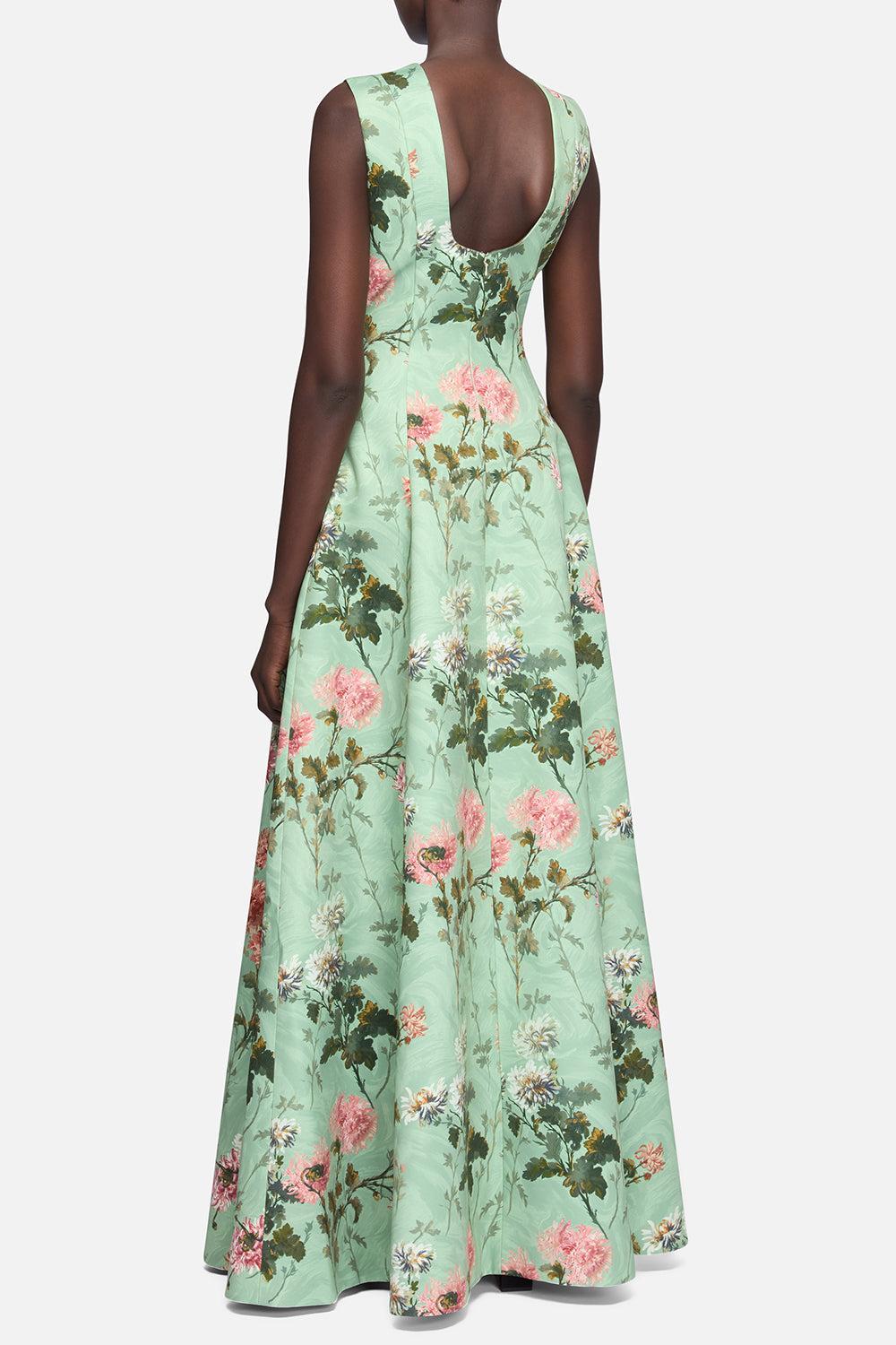 Nodin Floral Maxi Dress-GREEN-4-CLOTHINGDRESSGOWN-EMILIA WICKSTEAD
