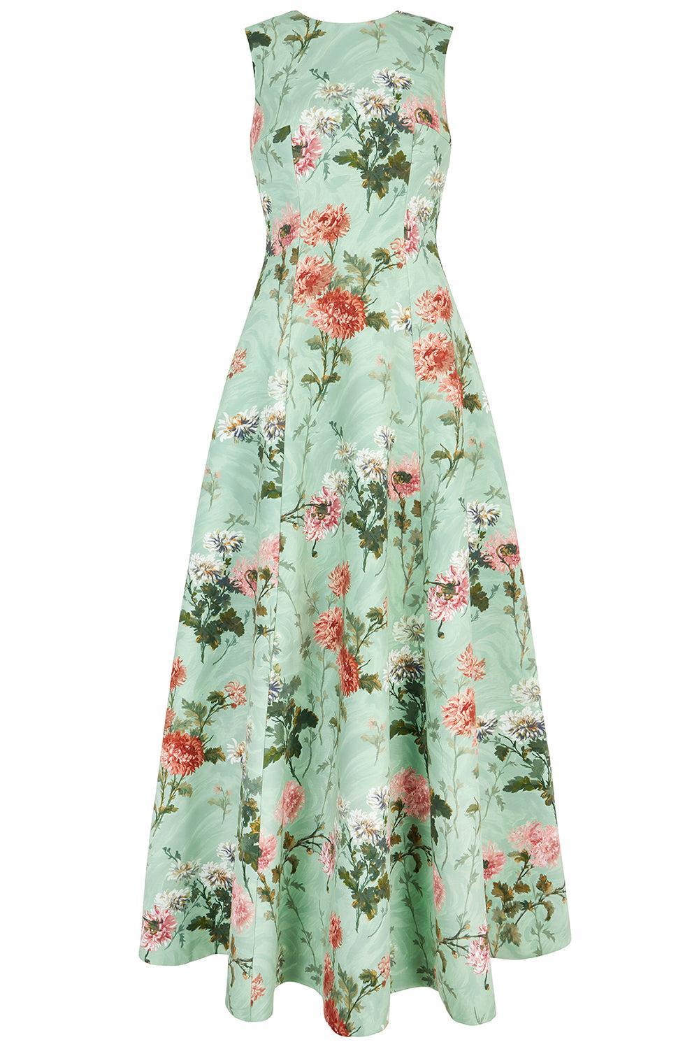 Nodin Floral Maxi Dress-GREEN-4-CLOTHINGDRESSGOWN-EMILIA WICKSTEAD