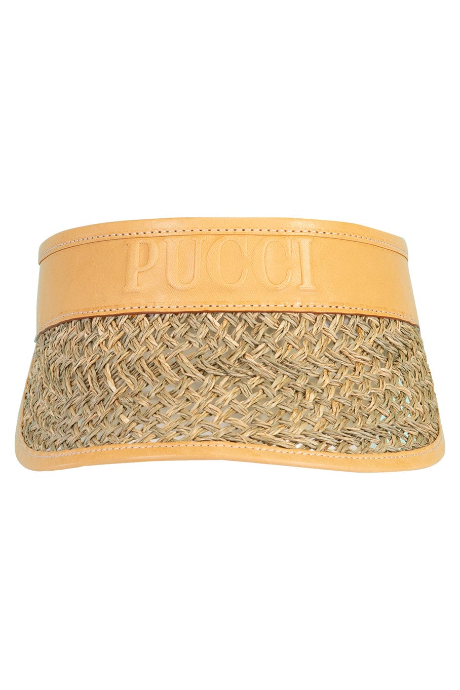 EMILIO PUCCI-Palm Straw Pucci Visor-NATURAL