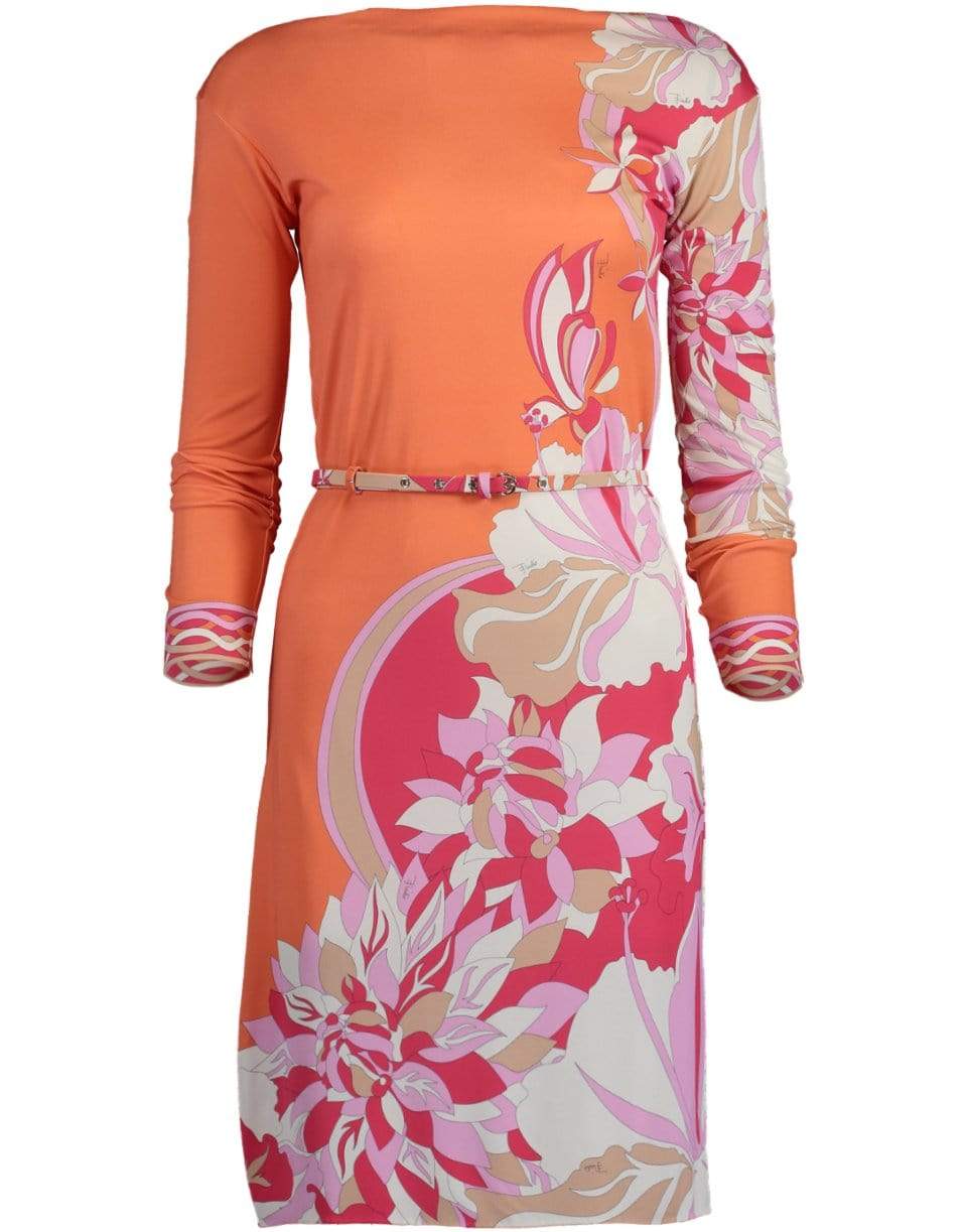 EMILIO PUCCI-Vahne Print Boatneck Dress-