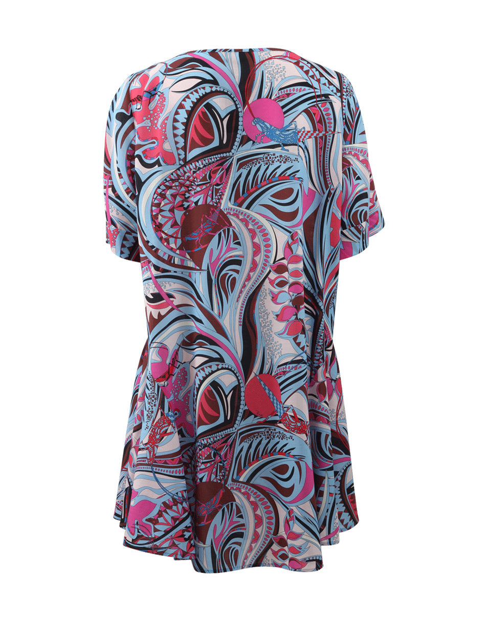 EMILIO PUCCI-Flounce Hem Print Dress-FUCHSIA