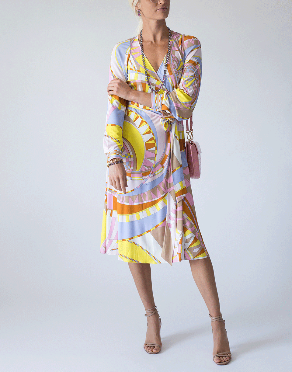 EMILIO PUCCI-Wrap Print Dress-