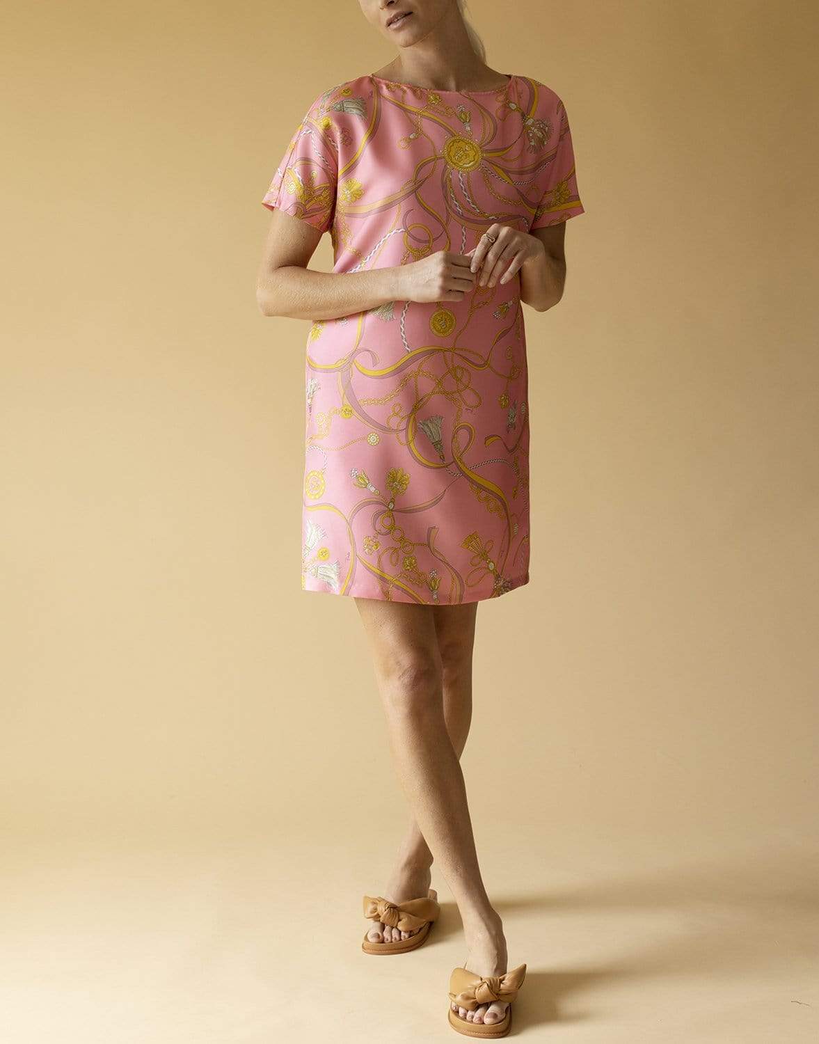 EMILIO PUCCI-Short Sleeve Crewneck Dress-