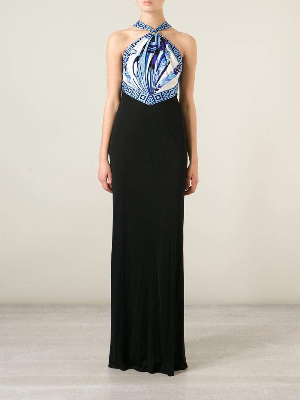 EMILIO PUCCI-Farfalla Halter Gown-