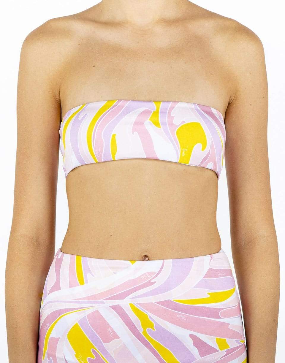 EMILIO PUCCI-Vetrate Print Bandeau Bikini Top-