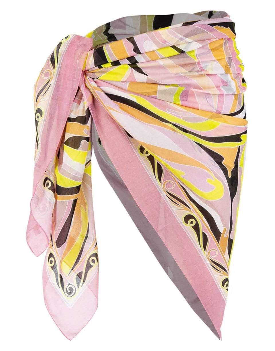 EMILIO PUCCI-Pink Quirimbas Print Cotton Voile Carré-PINK