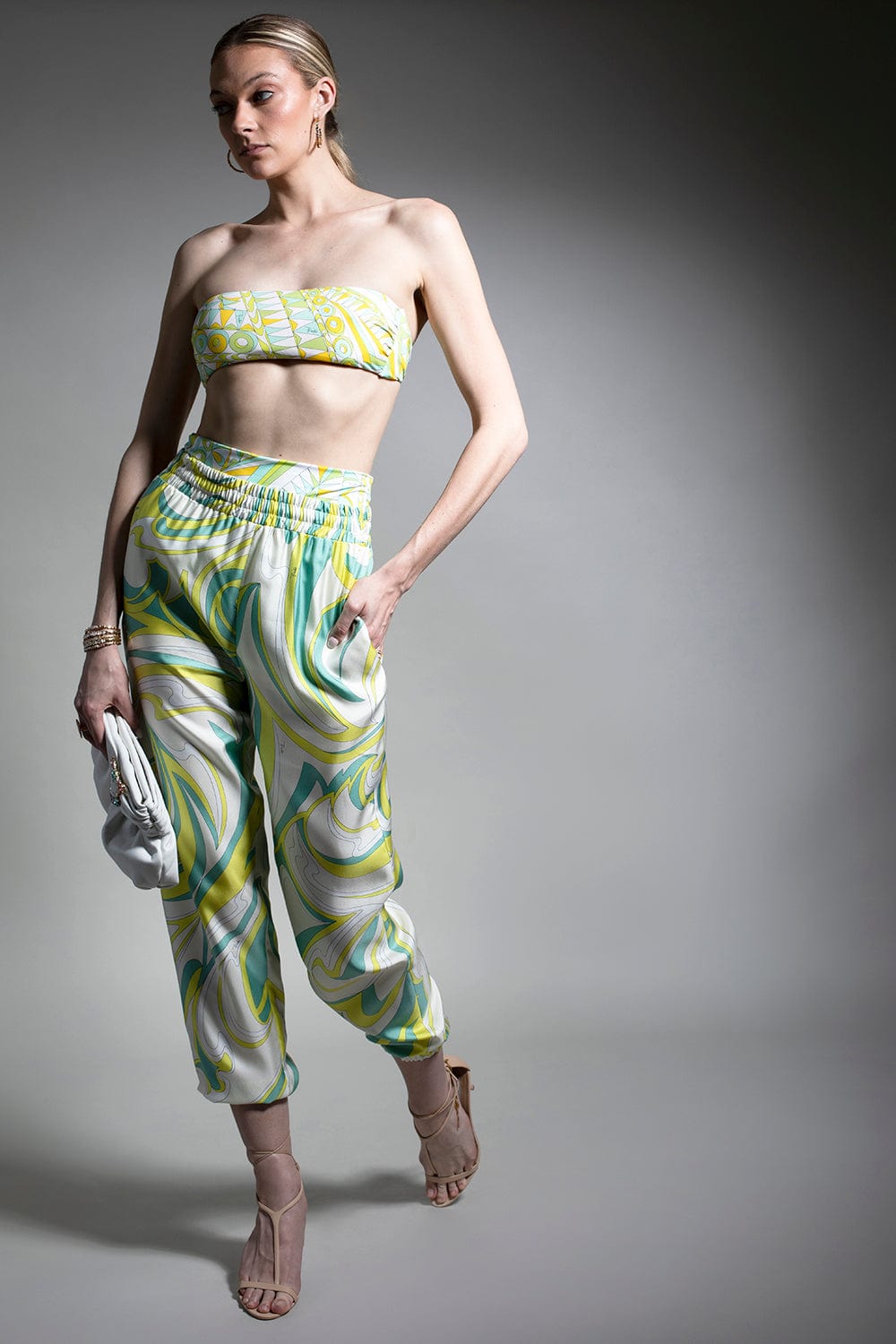 EMILIO PUCCI-Elastic Waist Jogger - Salvia-