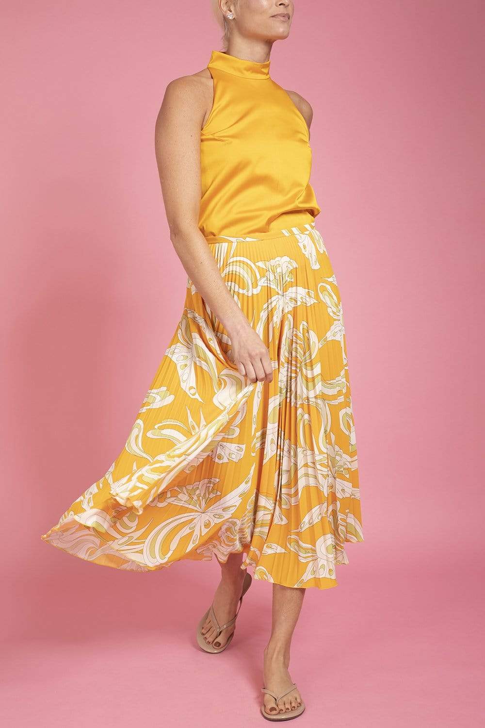 EMILIO PUCCI-Plisse Side Zip Midi Skirt-