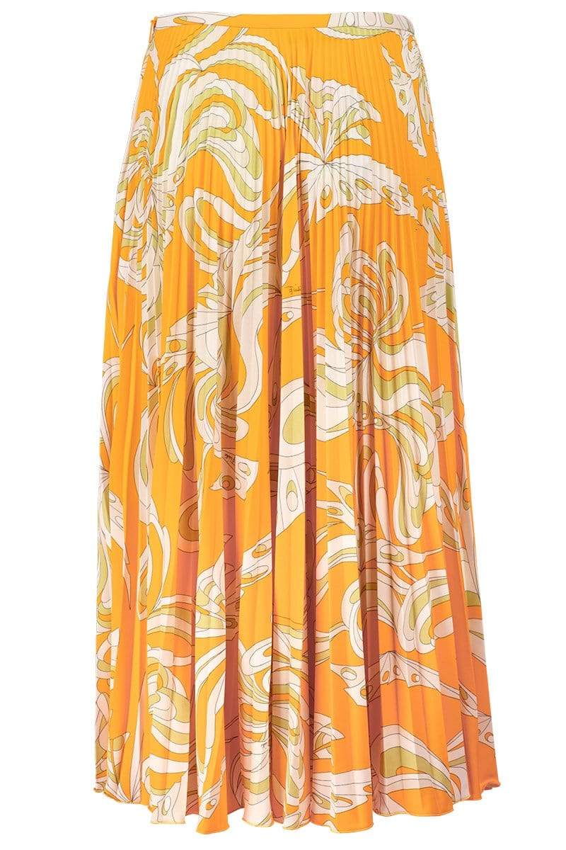 EMILIO PUCCI-Plisse Side Zip Midi Skirt-