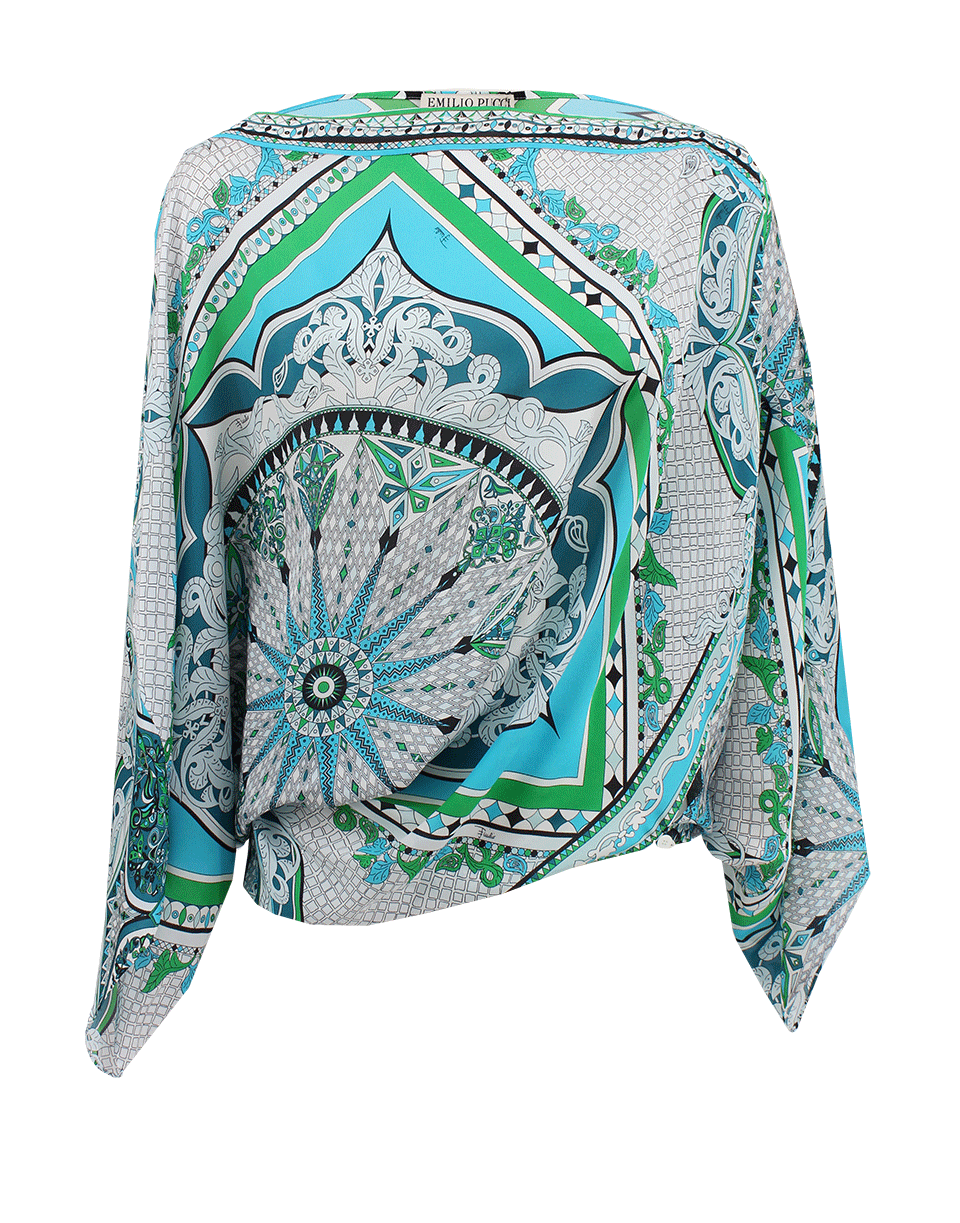 EMILIO PUCCI-Wheel Print Poncho Top-