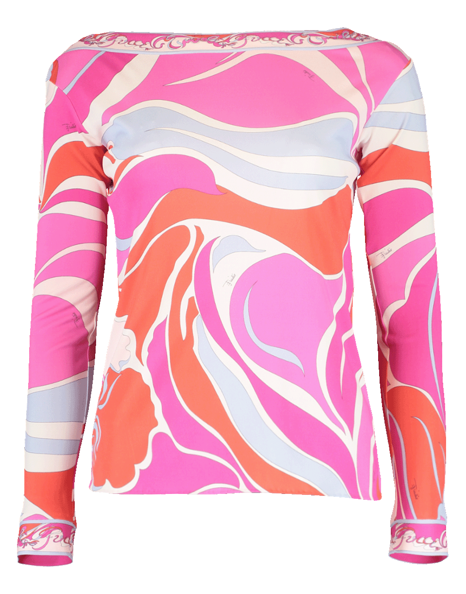 EMILIO PUCCI-Riviera Bateau Neck Top-