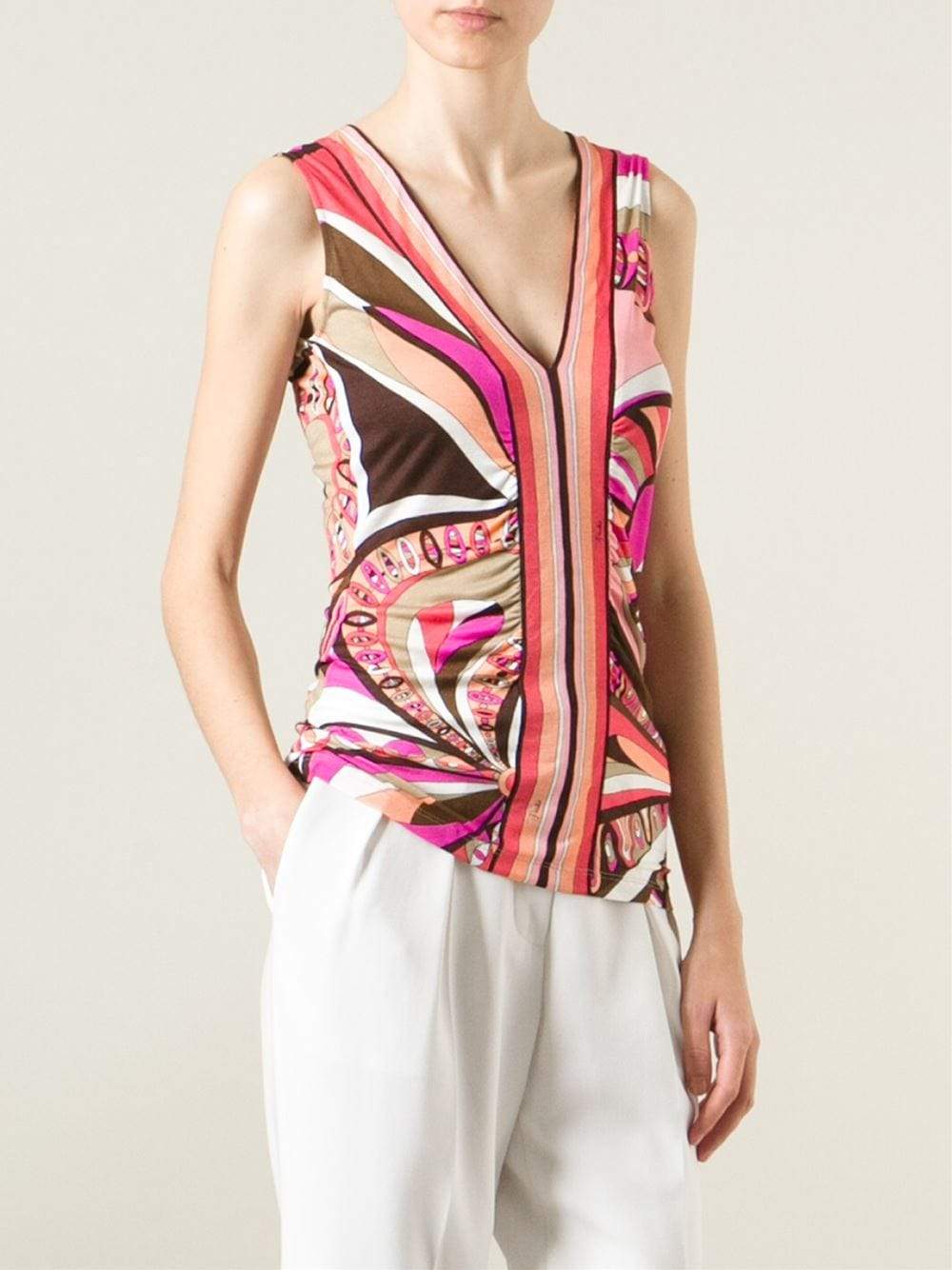 EMILIO PUCCI-Ruched Front Tank-