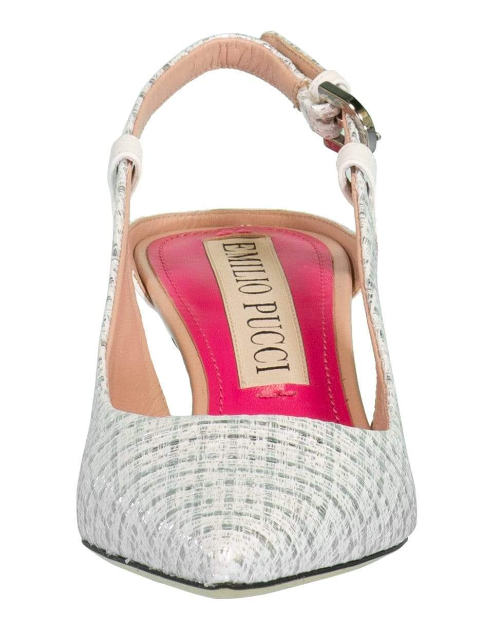 EMILIO PUCCI-Metallic Slingback Pump-