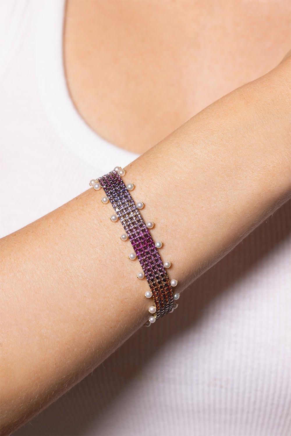EMILY P WHEELER-Rainbow Mesh Bracelet-YELLOW GOLD